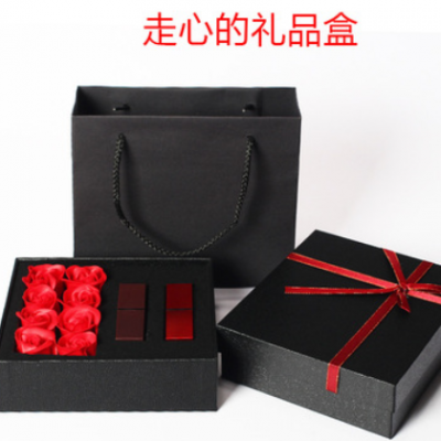 新款女神节礼盒口红包装盒唇膏小礼盒精美玫瑰鲜花礼品盒定制