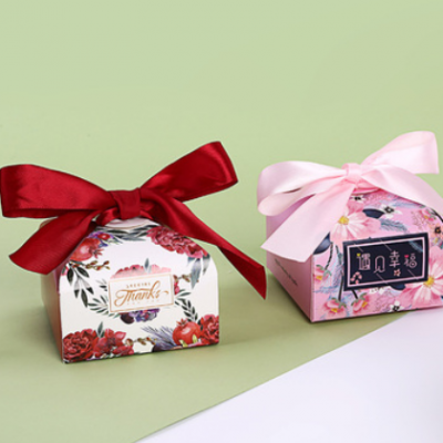 厂家直供创意个性包装盒环保双色印花糖果纸盒手拎结婚喜糖盒批发