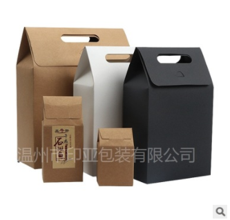 产品包装盒牛皮纸盒现货精美创意手提纸盒瓦楞盖茶叶盒食品手提盒