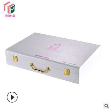 精美青春私密套盒美容美发精油套盒双层EVA套装皮盒金属提手皮盒