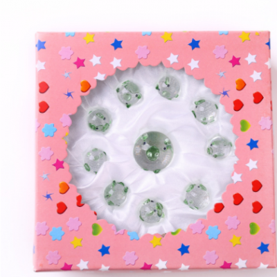 方盒10只亲吻小猪创意透明水晶猪工艺品摆件 礼盒学生生日礼品