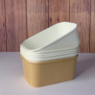 厂家定制一次性牛皮纸餐盒长方形圆角防漏外卖打包快餐盒可定制