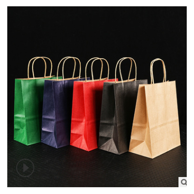 彩色牛皮纸礼品手提袋商场服装包装手提袋定制手提袋定做加印logo