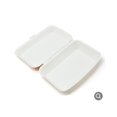厂家定制 连体纸浆餐盒 一次性纸餐盒 外卖打包盒定制logo