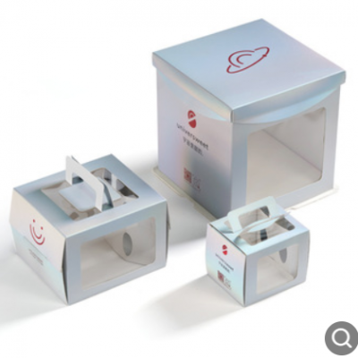 源头工厂烘焙包装盒定制半透明蛋糕包装盒烫金手提蛋糕包装盒定做