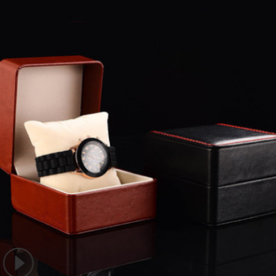 PU皮手表盒 翻盖手表盒子圆角首饰盒收纳 礼品饰品手镯包装盒现货