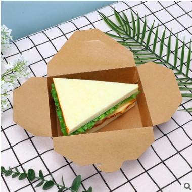 厂家直供牛皮纸餐盒一次性加厚打包盒水果沙拉外卖纸盒纸碗印刷