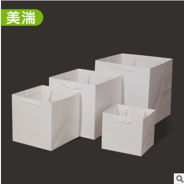 方形牛皮纸礼品袋花店包装礼盒印刷广告logo牛皮纸礼品包装手提袋