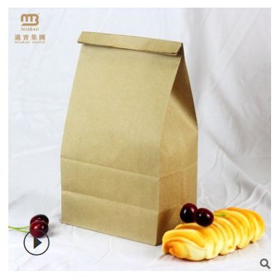 方底纸袋开窗牛皮纸烘焙食品袋水果爆米花防油食品级纸袋 面包袋