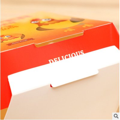 休闲食品包装盒定做 折叠鸡米花汉堡纸盒 薯条蛋挞外卖打包盒批发