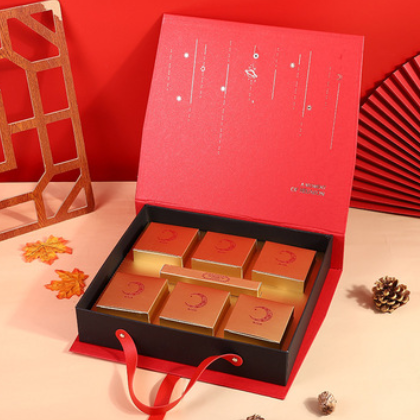 厂家现货批发六粒装中秋月饼盒创意翻盖立式礼品盒送礼包装硬纸盒