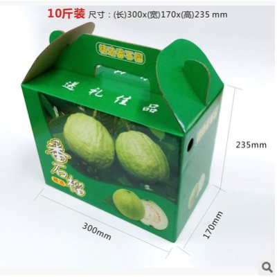 厂家定制番石榴水果包装盒水果礼盒白心10斤装通用礼盒自带提手款