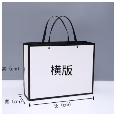 时尚简约购物袋 单色印刷白卡纸服装包装袋定制 广告纸袋可加logo
