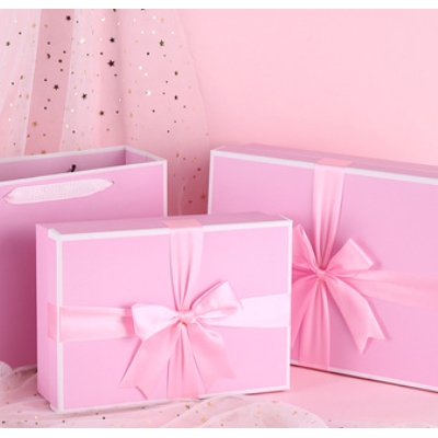 厂家直供现货批发粉色蝴蝶结礼盒保温杯盒围巾生日礼物包装盒