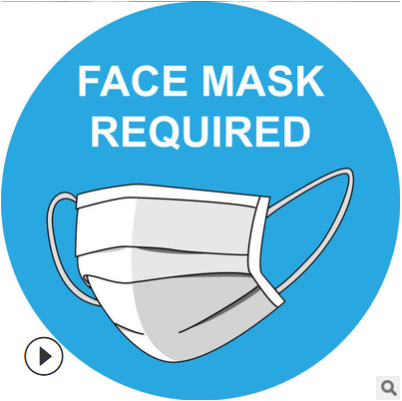 跨境亚马逊爆款透明口罩贴纸保持社交距离标识防疫不干胶标签贴纸