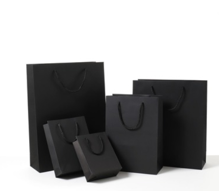黑色卡纸袋现货加厚手提袋制定服装常用礼品包装袋礼物袋牛皮纸袋