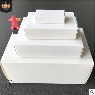 现货小白盒白色纸盒白卡纸盒印刷小白盒牛皮纸白盒扁盒双向开口