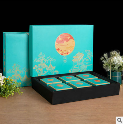 中秋月饼包装盒手提6粒8粒装礼品盒现货可印logo蛋黄酥月饼盒