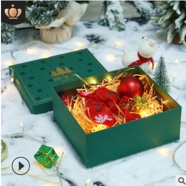 新款圣诞糖果礼盒圣诞节红色礼物盒现货苹果盒空盒围巾包装盒批发