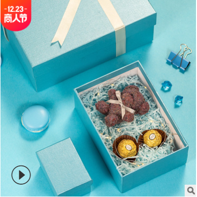 现货批发商务蓝色礼品盒定制香水化妆品精品礼物包装盒定做纸盒
