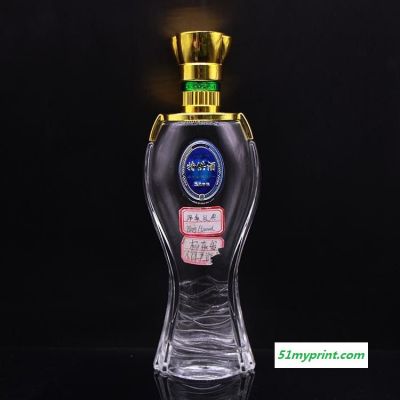 玻璃瓶厂家设计加工烤花玻璃酒瓶 可设计标签开模具生产