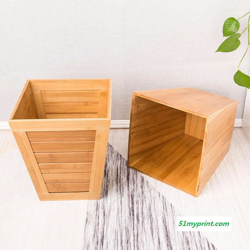 竹木垃圾桶创意无盖实木垃圾桶简约客厅卧室家用木桶纸筒