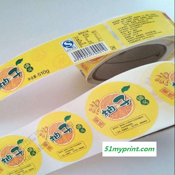 厂家直销 食品不干胶标签定做蜂蜜贴纸珠光膜标签产品广告标贴纸水果不干胶 哑银不干胶