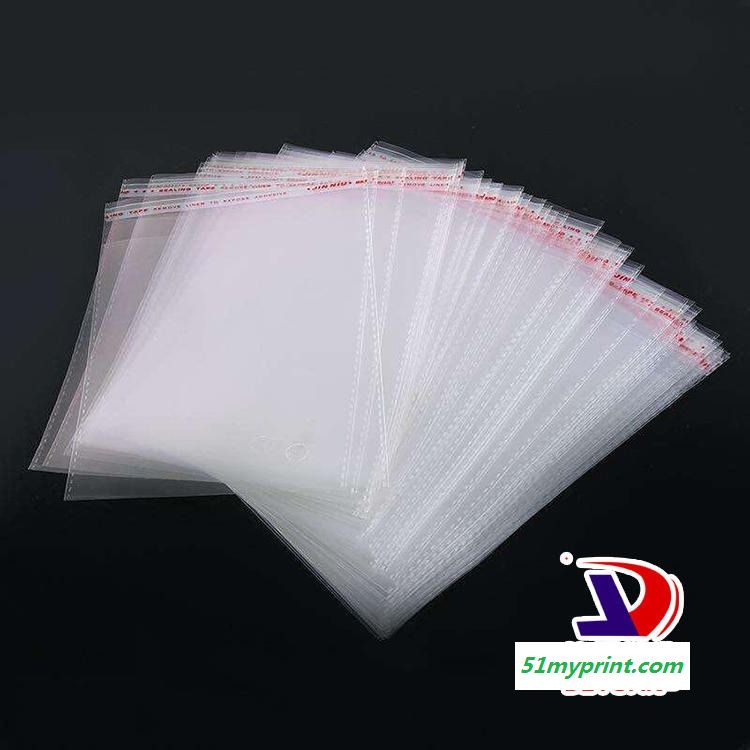 厂家BOPP袋批发透明不干胶自粘袋 热切食品白袋可印刷自封袋定制