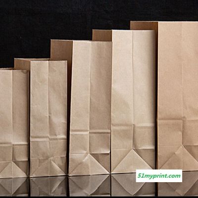 泰润tr-308工厂批发牛皮纸袋方底面包袋一次性外卖打包食品袋可定制印刷LOGO
