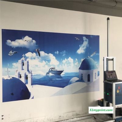 立式3D5D墙体喷绘彩绘机/室外白墙宣传画客厅背景墙面打印喷绘机