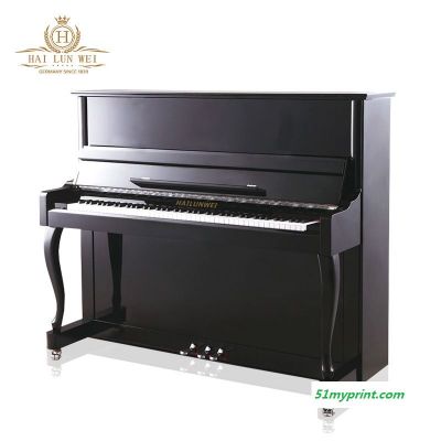 德国海论威立式88键黑色亮光弯脚up-123钢琴考级专业练习厂家直销