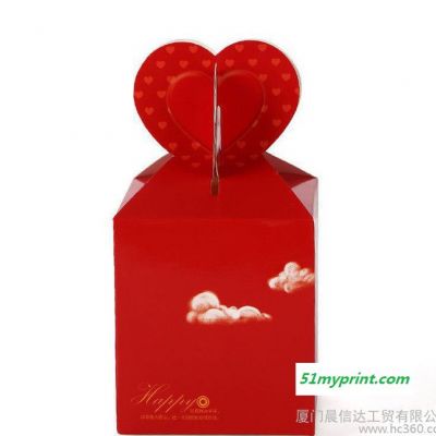 纸盒直销 创意心形节日纸质彩礼盒 圣诞节平安果包装纸盒