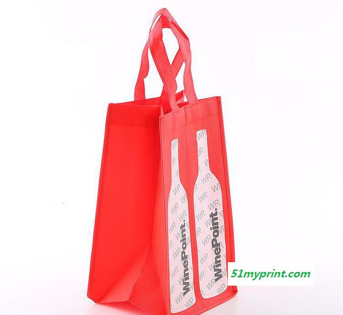 大红无纺布红酒袋 定制 免费设计来样定做加印LOGO手提袋