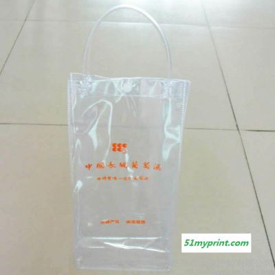 供应威陆**PVC红酒袋手提袋透明包装袋购物包