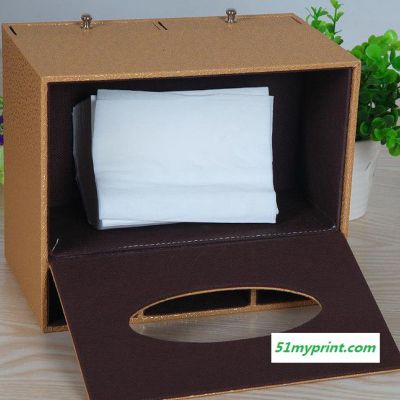 创意多功能皮质抽屉纸巾盒定做 酒店用品专用皮革餐巾纸盒