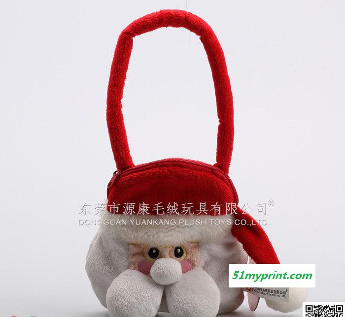 毛绒玩具圣诞节圣诞老人手提包 手提袋 圣诞礼品 OEM订制