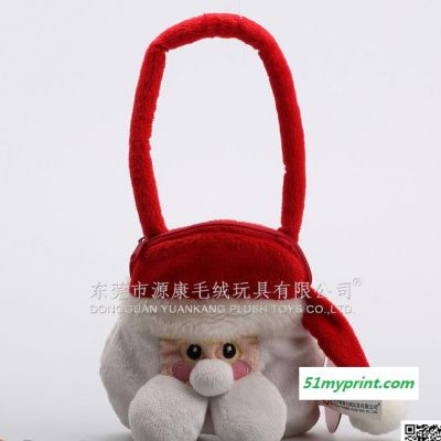 毛绒玩具圣诞节圣诞老人手提包 手提袋 圣诞礼品 OEM订制