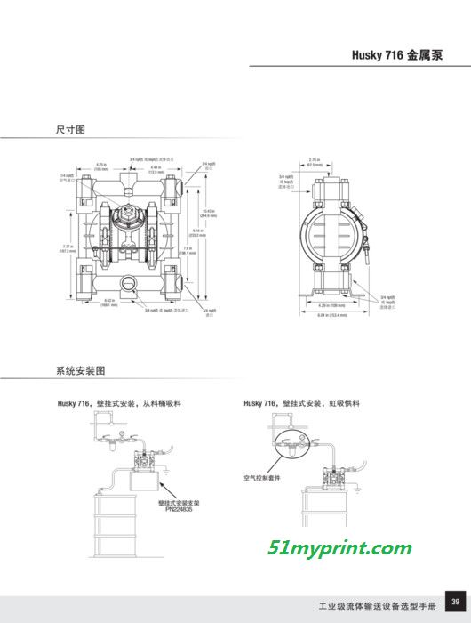 固瑞克Husky716隔膜泵、铝合金隔膜泵、不锈钢隔膜泵、油墨泵，气动隔膜泵,D53211/D54311