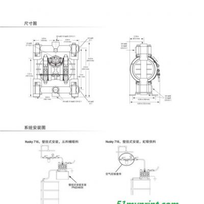 固瑞克Husky716隔膜泵、铝合金隔膜泵、不锈钢隔膜泵、油墨泵，气动隔膜泵,D53211/D54311