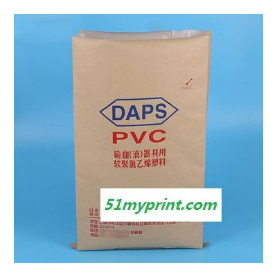 厂家批发中缝纸塑彩印复合袋牛皮纸pvc编织袋25kg 空白器皿包装袋