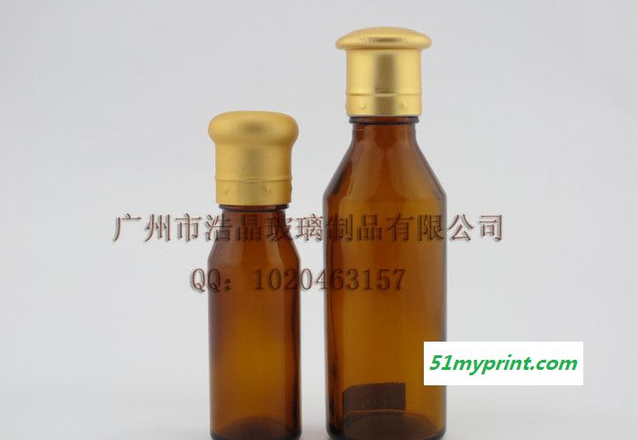 15毫升药用瓶 玻璃精油瓶 化妆品玻璃瓶 金色蘑菇头电化铝盖子