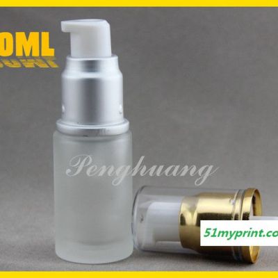 20ml蒙砂玻璃化妆品包装乳液瓶 配套亚银色电化铝喷头