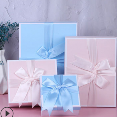 蝴蝶结丝带礼品盒清新可爱天地盖礼盒生日礼物儿童泡泡机包装盒子