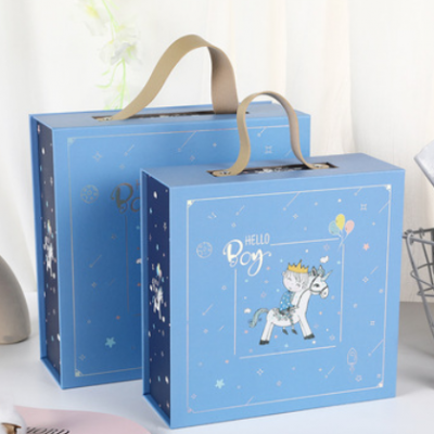 可爱星空款卡通人物印花翻盖礼盒儿童生日礼品包装盒加厚再生纸盒