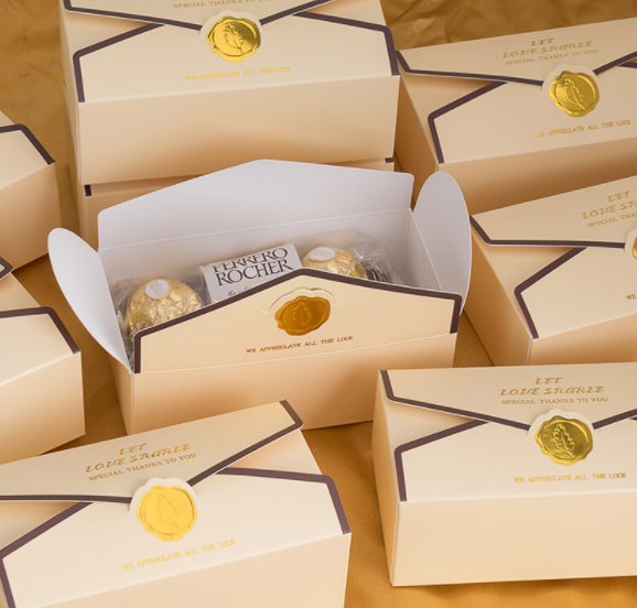 批发伴手礼盒子简约ins风结婚喜糖盒创意韩式空盒金色香槟色礼盒