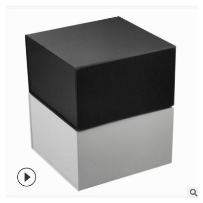 源头厂家直销批发白黑色礼品包装盒伴手正方形礼盒小批量加印logo
