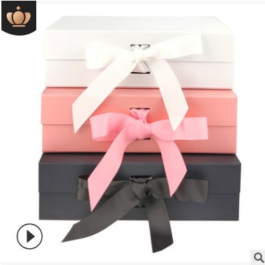批发现货鞋盒服装黑色礼品盒伴手礼空盒翻盖折叠盒礼品包装盒加印