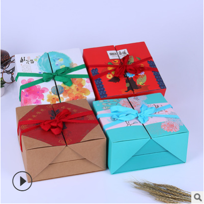 厂家直销手提双层软盒 创意糕点礼品盒 休闲食品牛皮纸包装盒定做