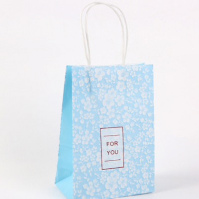 创意印花牛皮纸袋生日聚会礼品袋广告购物手提袋服装饰品包装袋