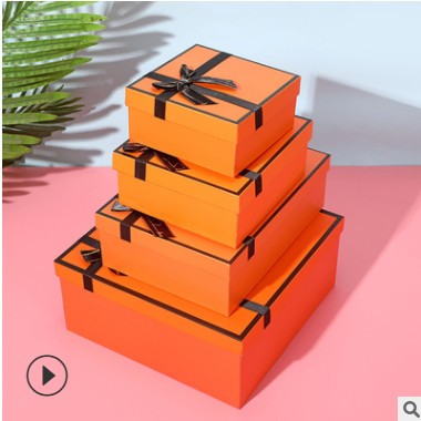 高档蝴蝶结包装盒礼物盒大号化妆品伴手礼生日礼品盒天地盖包装盒